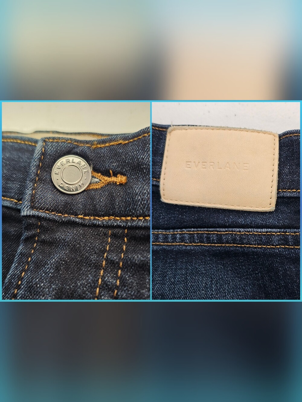 Everlane Dark Indigo High-Rise Clean Denim Skinny Regular Jeans Deep Blue Wash - Picture 11 of 12